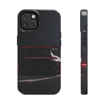 Capa Resistente Vista Traseira Sport Car — Design Elegante Preto e Vermelho