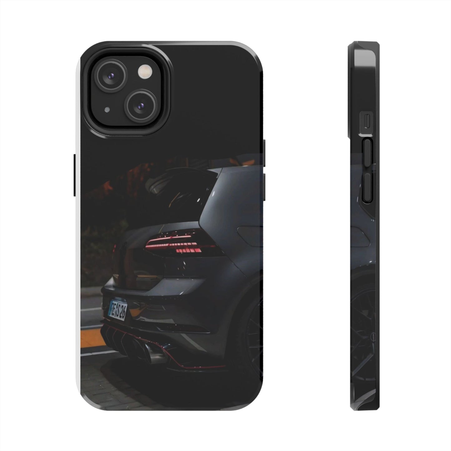 Capa Hatchback Preto Desportivo — Vista Traseira Fotografia Automóvelsim