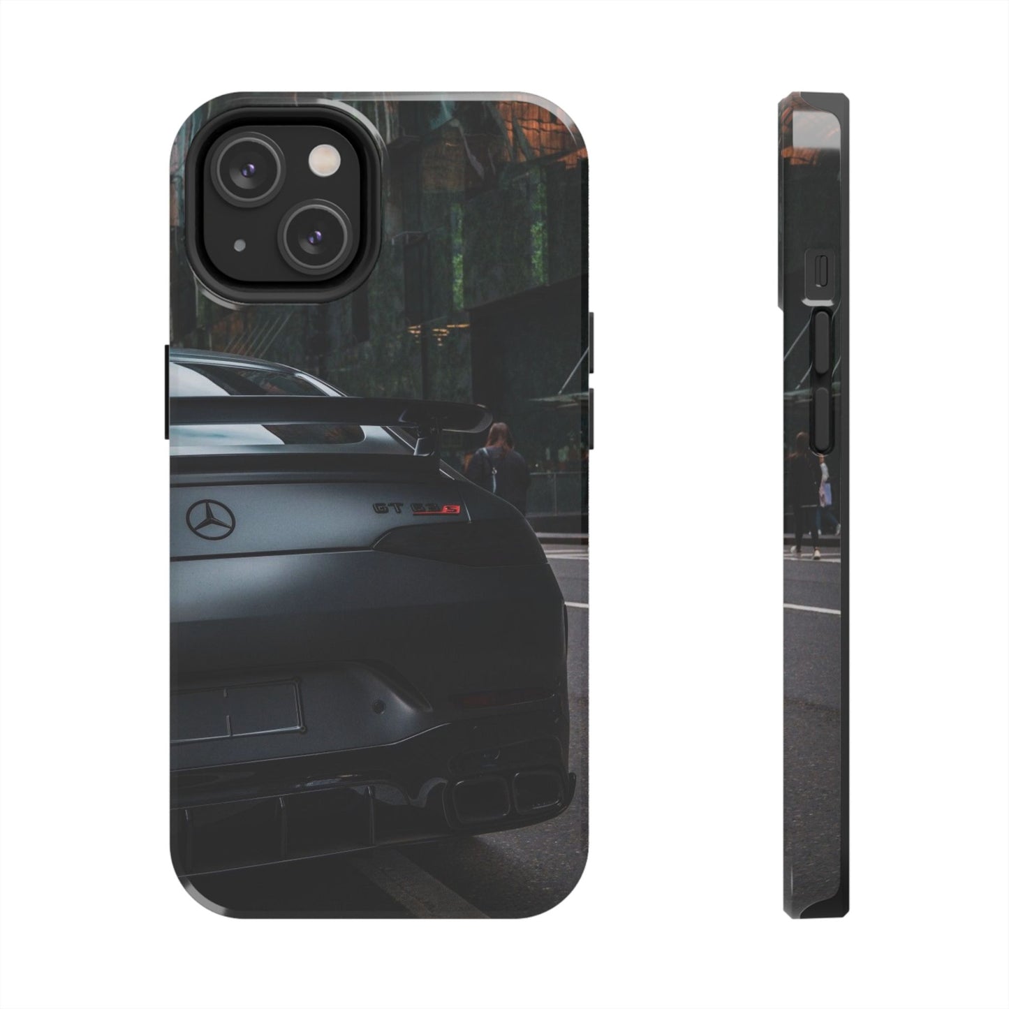 Capa Resistente para Telemóvel Car Lover — Design GT Preto Mate Vista Traseira