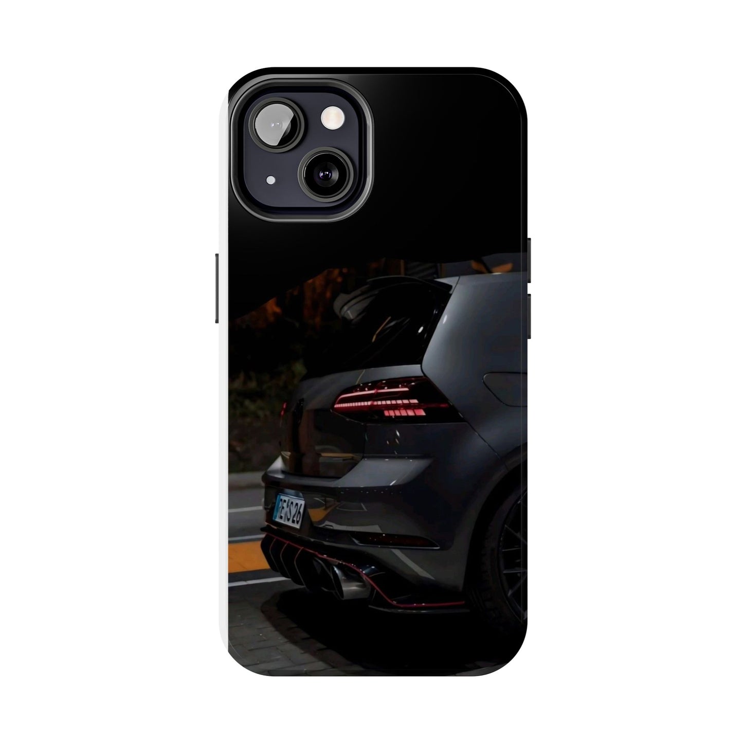 Capa Hatchback Preto Desportivo — Vista Traseira Fotografia Automóvelsim