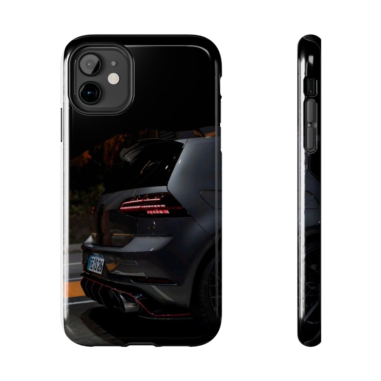 Capa Hatchback Preto Desportivo — Vista Traseira Fotografia Automóvelsim