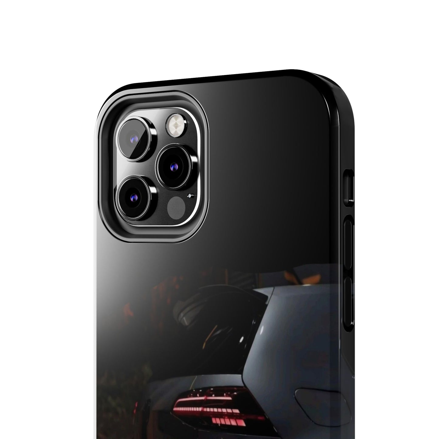 Capa Hatchback Preto Desportivo — Vista Traseira Fotografia Automóvelsim