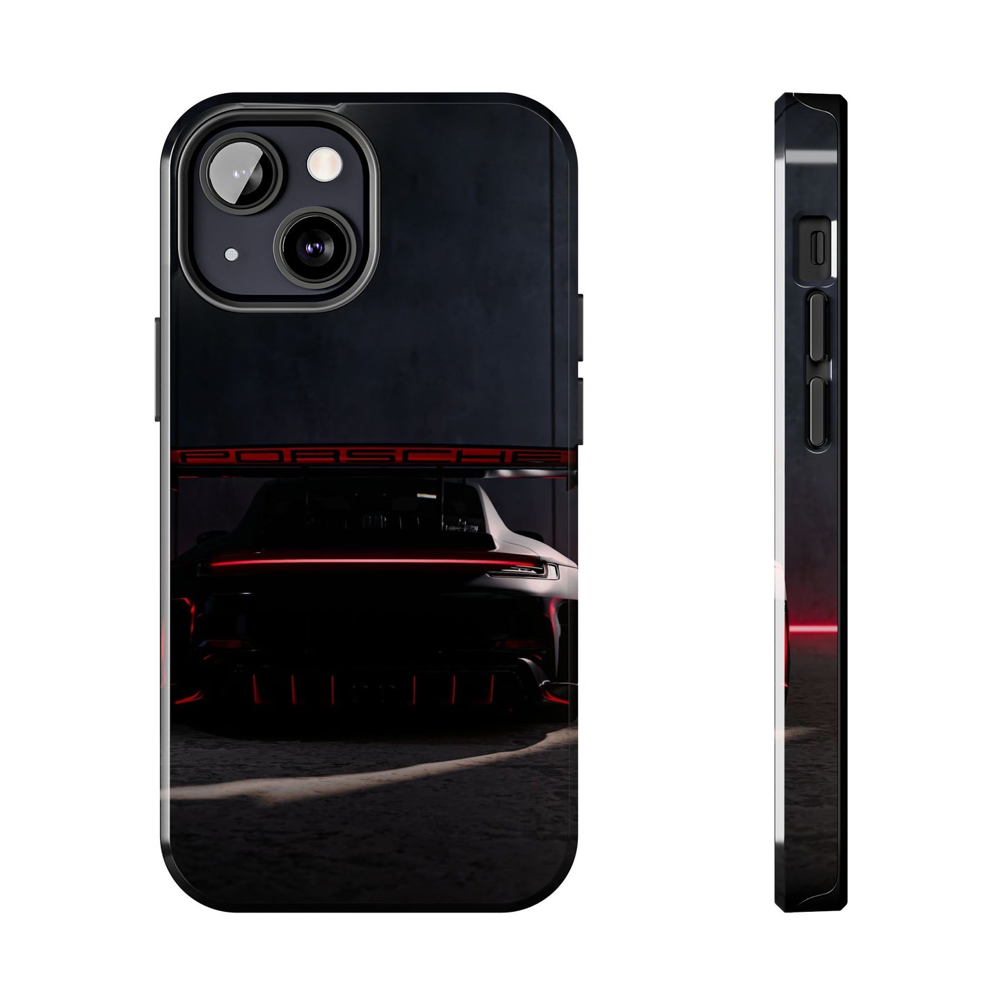 Capa Resistente Vista Traseira Sport Car — Design Elegante Preto e Vermelho
