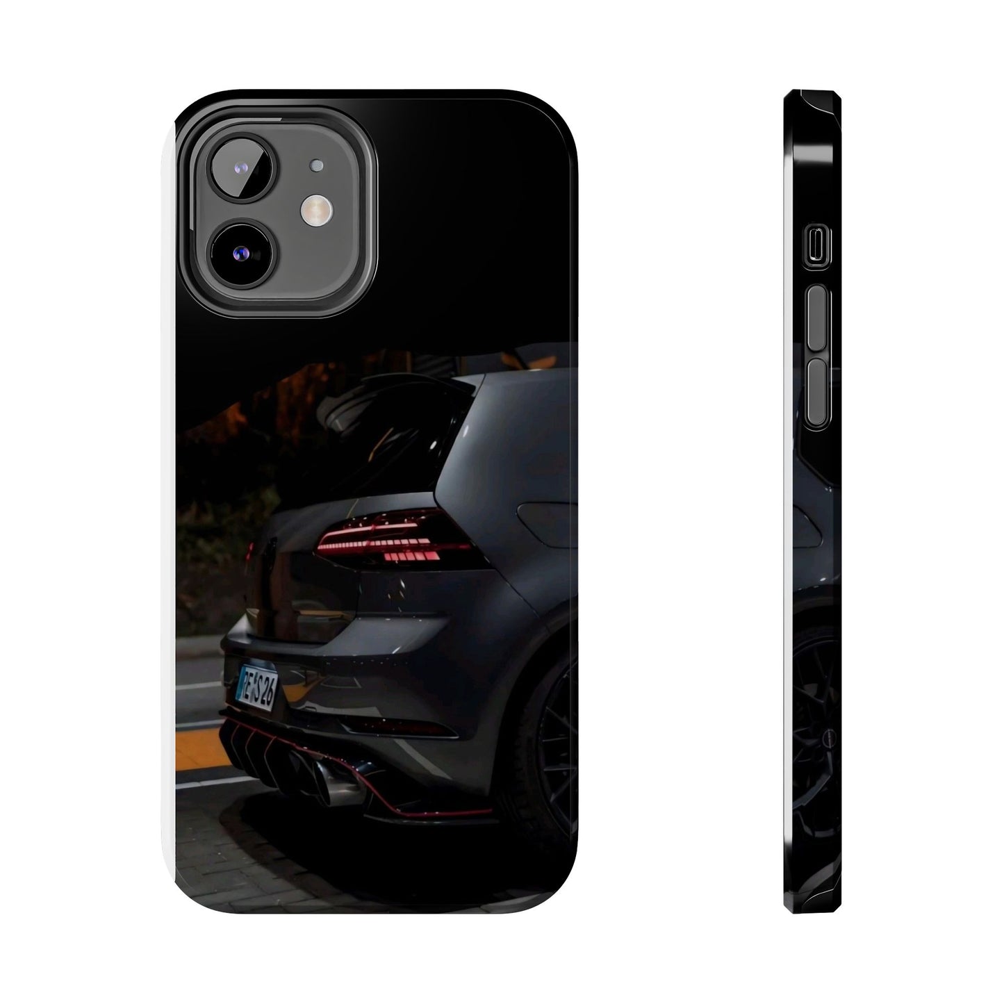 Capa Hatchback Preto Desportivo — Vista Traseira Fotografia Automóvelsim