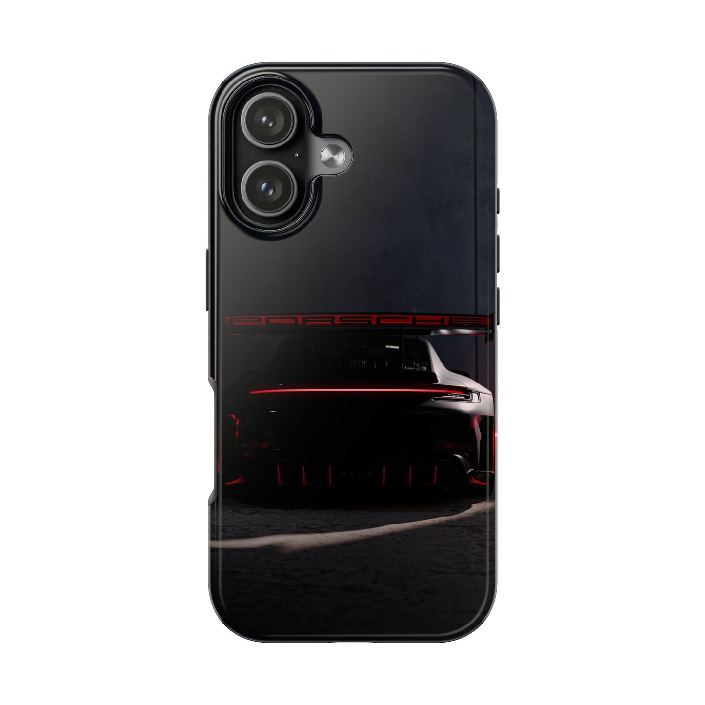Capa Resistente Vista Traseira Sport Car — Design Elegante Preto e Vermelho