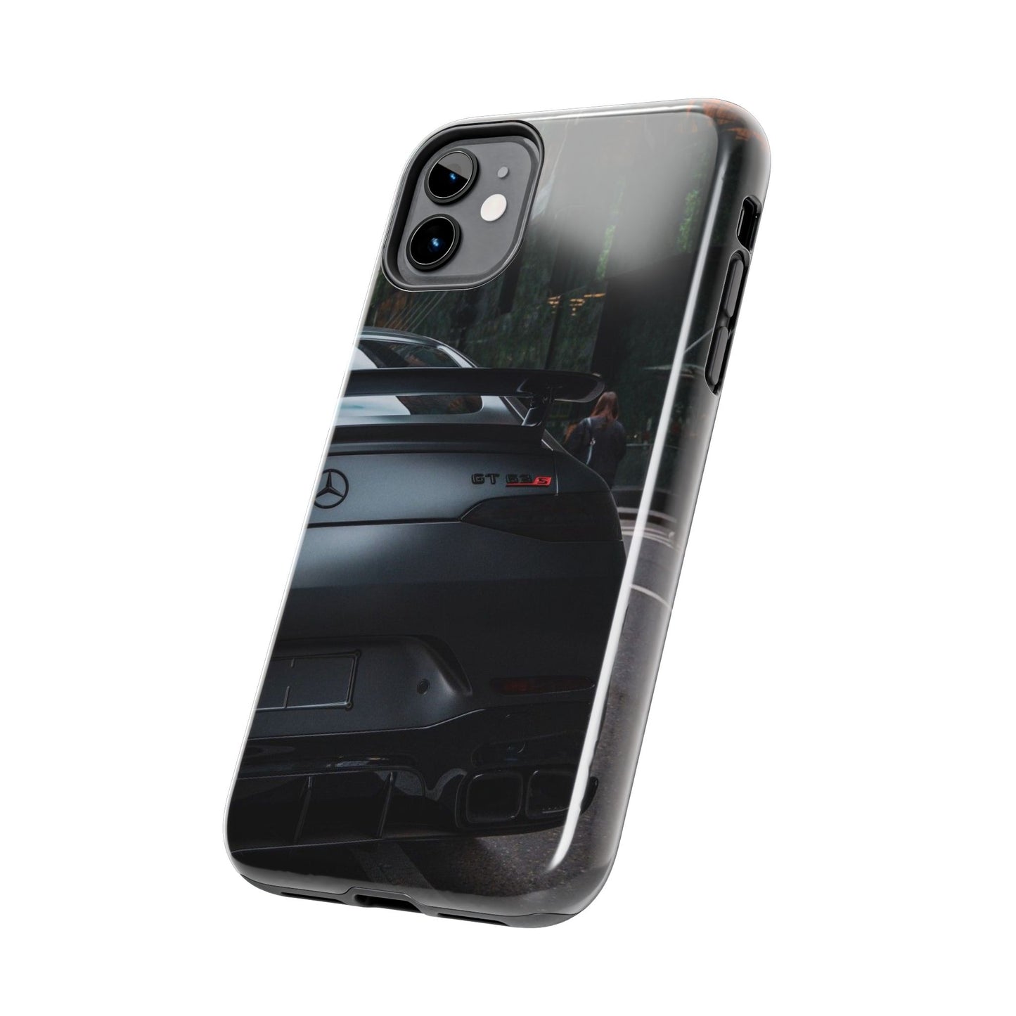 Capa Resistente para Telemóvel Car Lover — Design GT Preto Mate Vista Traseira