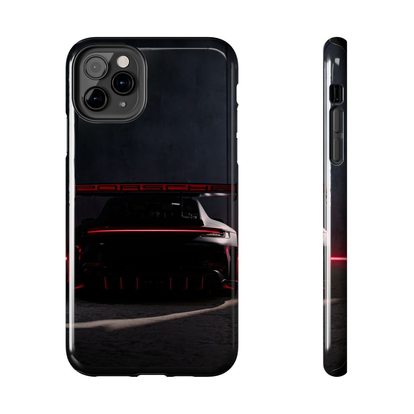 Capa Resistente Vista Traseira Sport Car — Design Elegante Preto e Vermelho