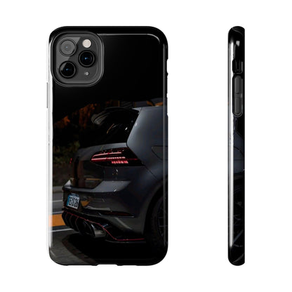 Capa Hatchback Preto Desportivo — Vista Traseira Fotografia Automóvelsim