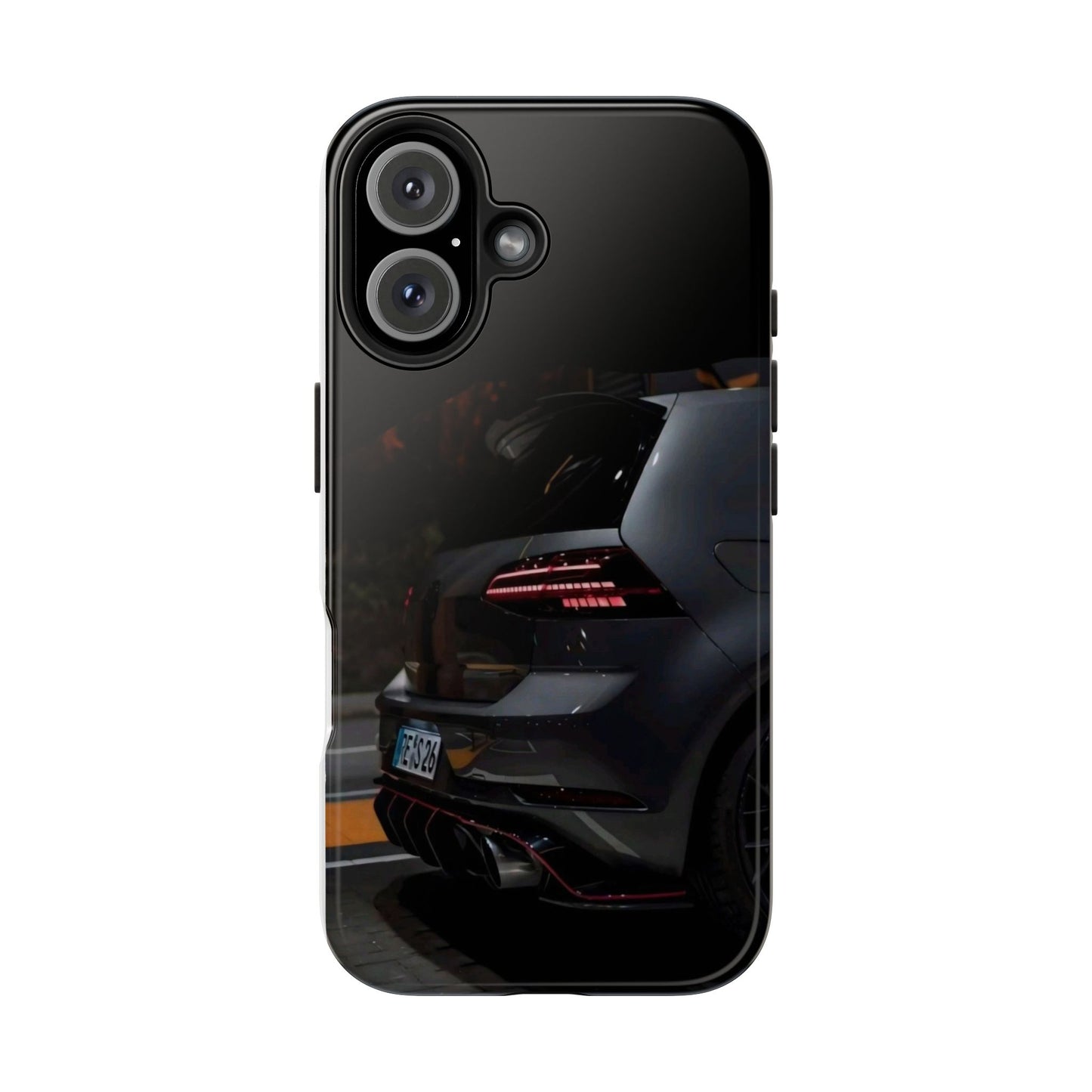 Capa Hatchback Preto Desportivo — Vista Traseira Fotografia Automóvelsim