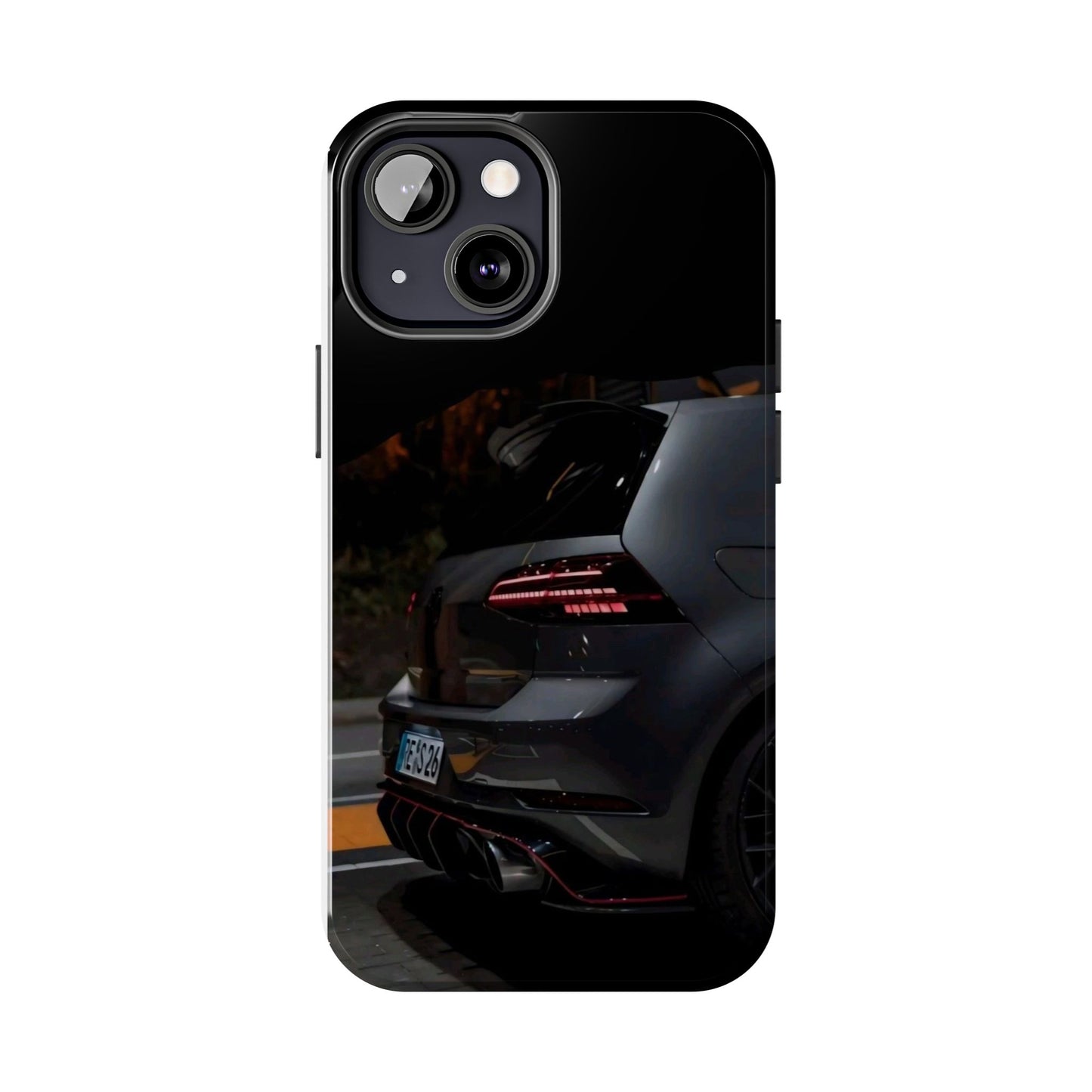 Capa Hatchback Preto Desportivo — Vista Traseira Fotografia Automóvelsim