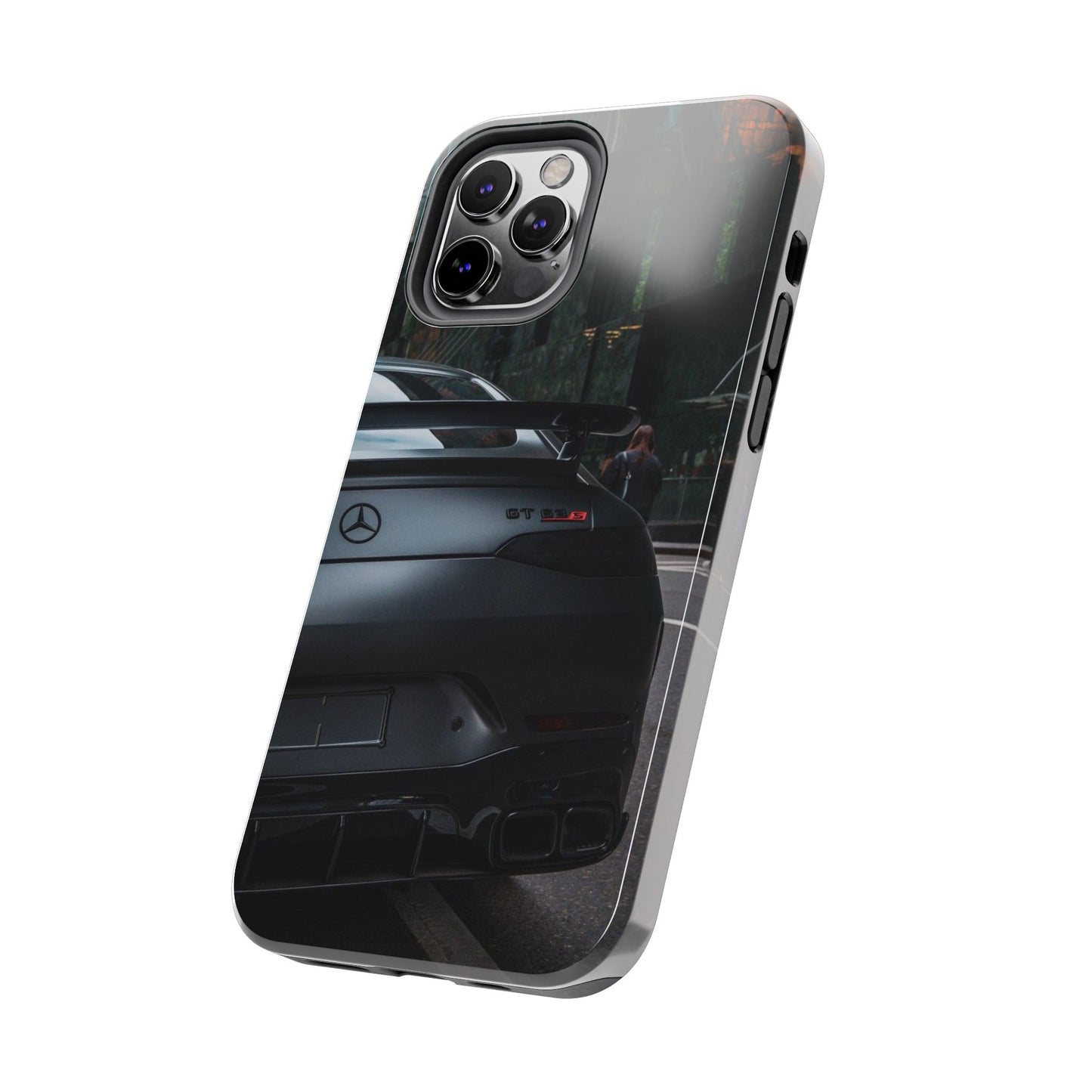 Capa Resistente para Telemóvel Car Lover — Design GT Preto Mate Vista Traseira