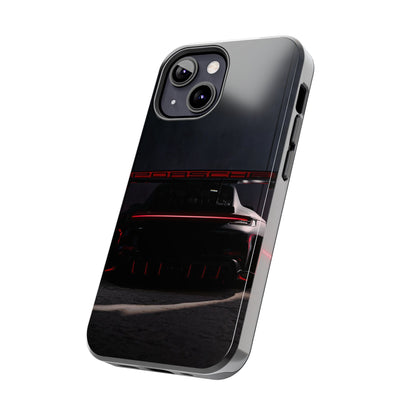 Capa Resistente Vista Traseira Sport Car — Design Elegante Preto e Vermelho