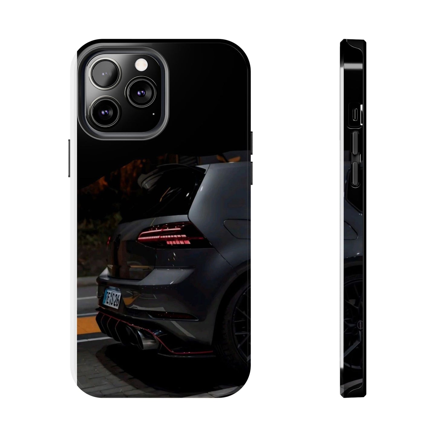 Capa Hatchback Preto Desportivo — Vista Traseira Fotografia Automóvelsim