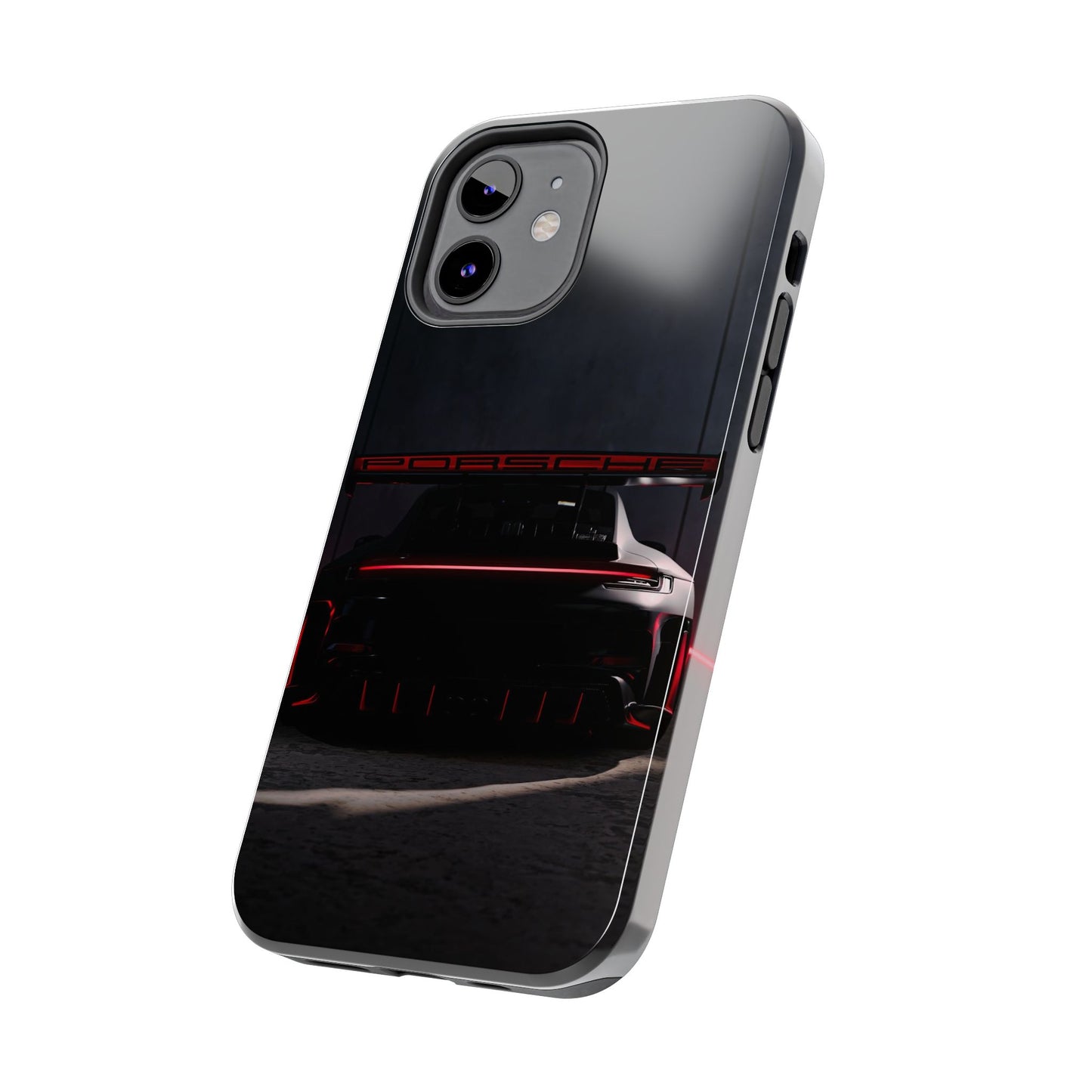Capa Resistente Vista Traseira Sport Car — Design Elegante Preto e Vermelho