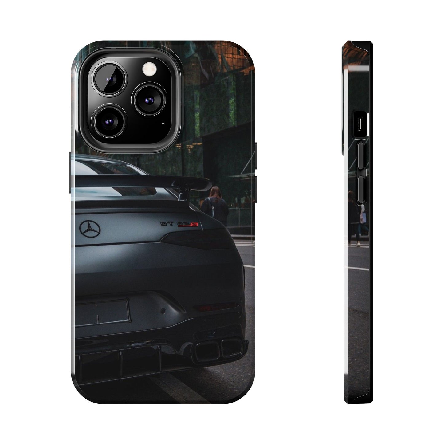 Capa Resistente para Telemóvel Car Lover — Design GT Preto Mate Vista Traseira