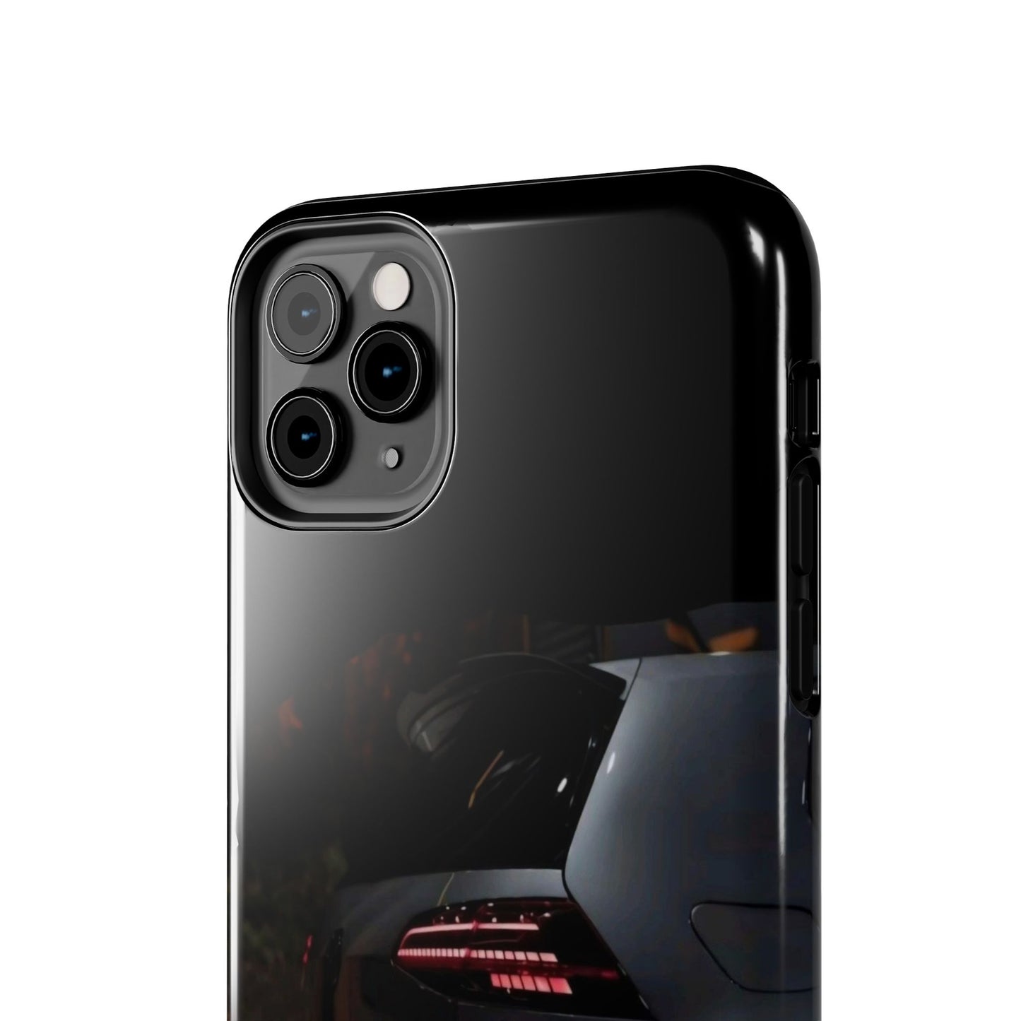 Capa Hatchback Preto Desportivo — Vista Traseira Fotografia Automóvelsim