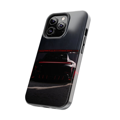 Capa Resistente Vista Traseira Sport Car — Design Elegante Preto e Vermelho