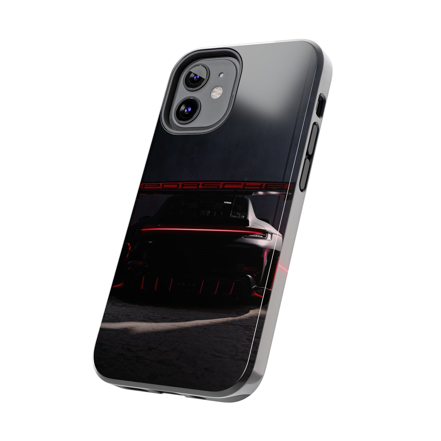 Capa Resistente Vista Traseira Sport Car — Design Elegante Preto e Vermelho