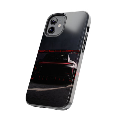 Capa Resistente Vista Traseira Sport Car — Design Elegante Preto e Vermelho