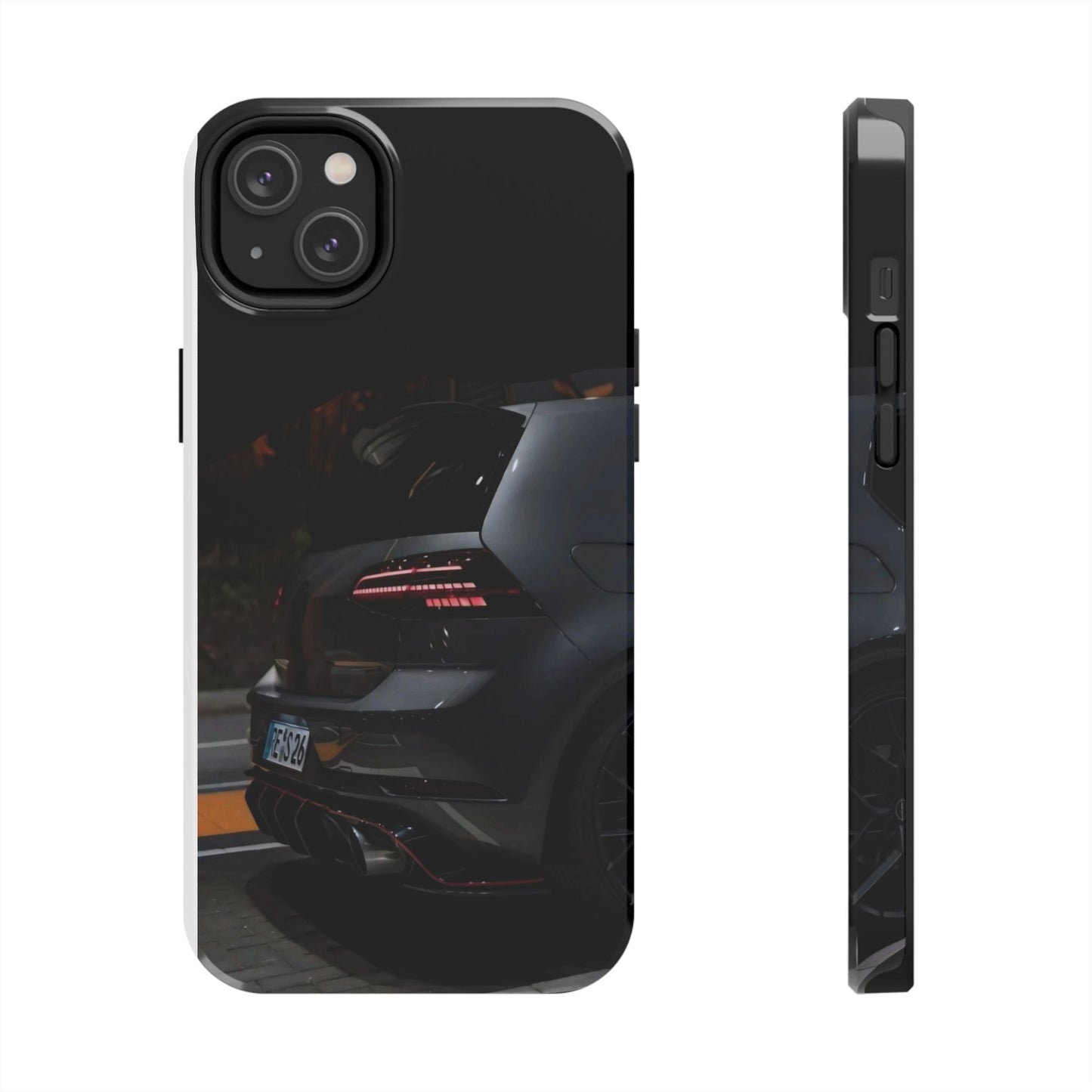 Capa Hatchback Preto Desportivo — Vista Traseira Fotografia Automóvelsim