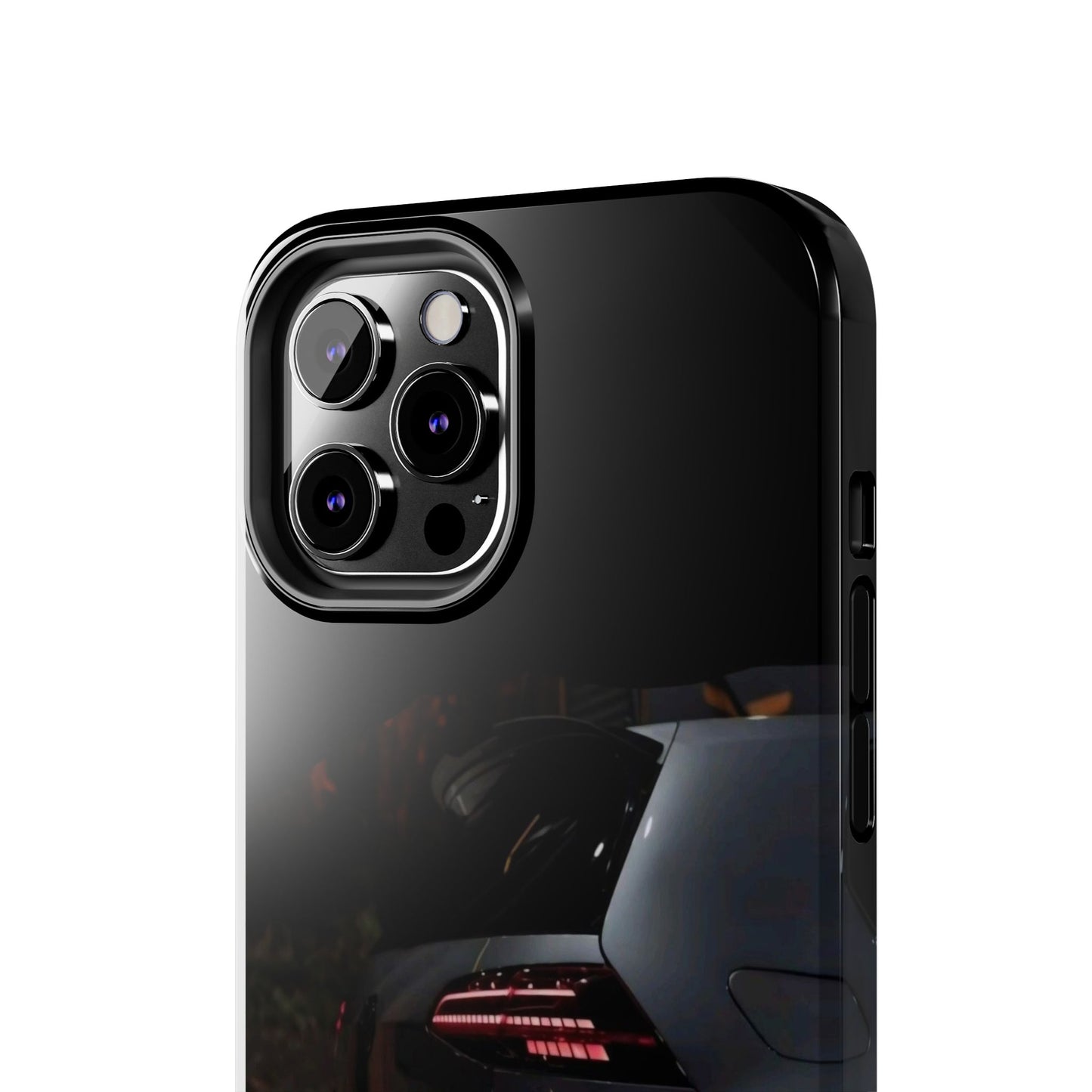 Capa Hatchback Preto Desportivo — Vista Traseira Fotografia Automóvelsim