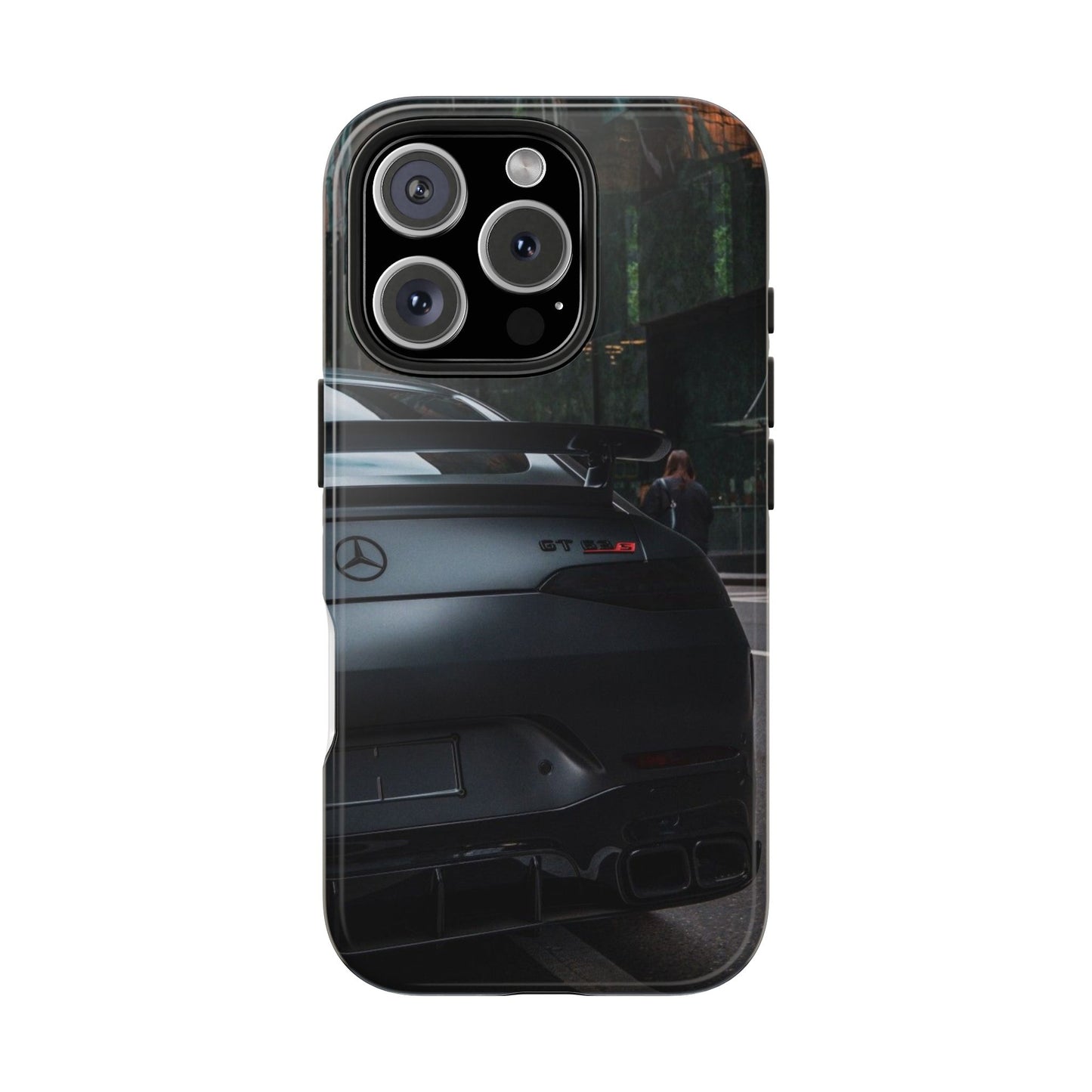 Capa Resistente para Telemóvel Car Lover — Design GT Preto Mate Vista Traseira