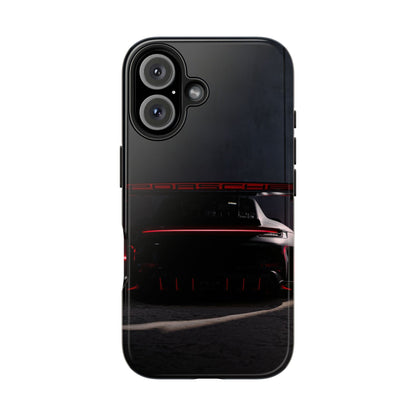 Capa Resistente Vista Traseira Sport Car — Design Elegante Preto e Vermelho