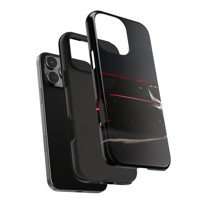 Capa Resistente Vista Traseira Sport Car — Design Elegante Preto e Vermelho