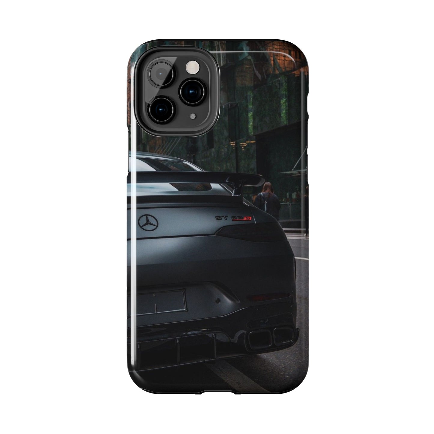 Capa Resistente para Telemóvel Car Lover — Design GT Preto Mate Vista Traseira