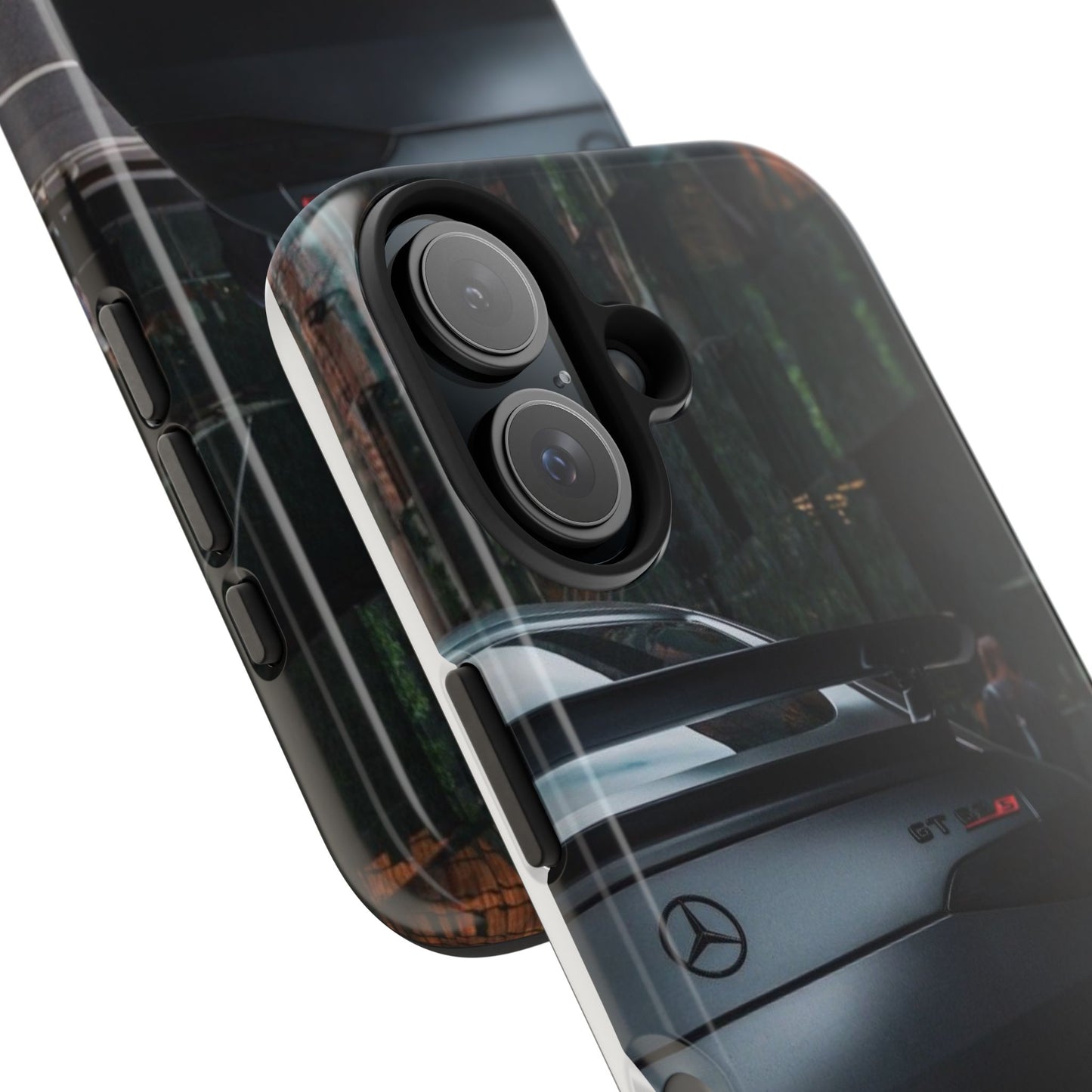 Capa Resistente para Telemóvel Car Lover — Design GT Preto Mate Vista Traseira