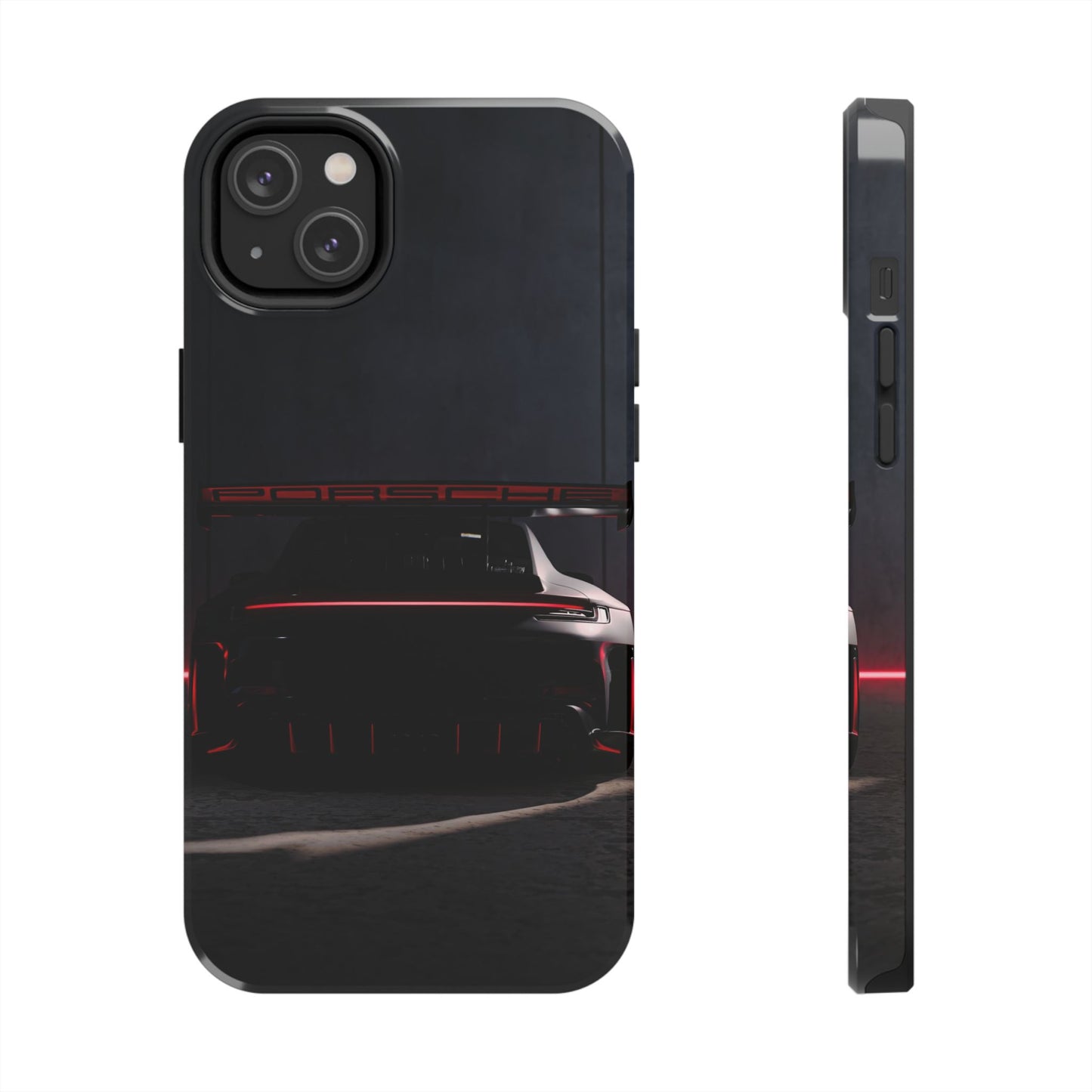 Capa Resistente Vista Traseira Sport Car — Design Elegante Preto e Vermelho