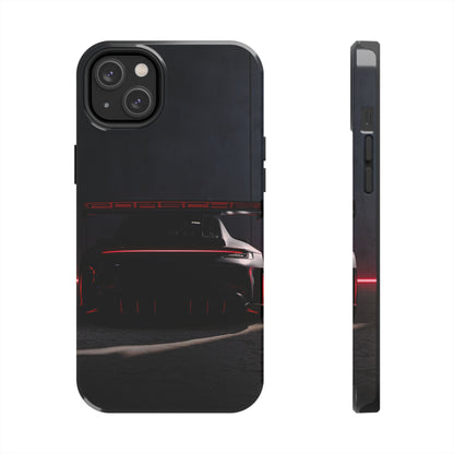 Capa Resistente Vista Traseira Sport Car — Design Elegante Preto e Vermelho