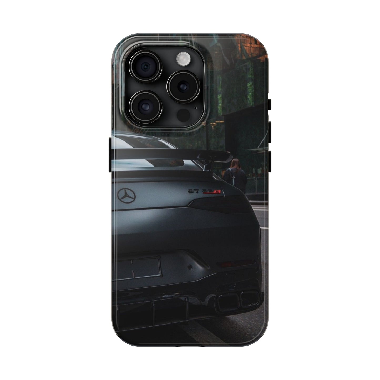 Capa Resistente para Telemóvel Car Lover — Design GT Preto Mate Vista Traseira
