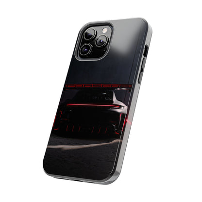 Capa Resistente Vista Traseira Sport Car — Design Elegante Preto e Vermelho
