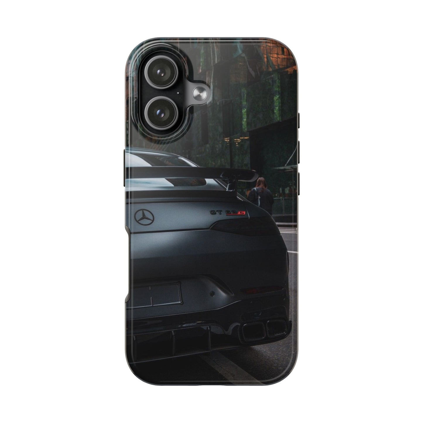 Capa Resistente para Telemóvel Car Lover — Design GT Preto Mate Vista Traseira