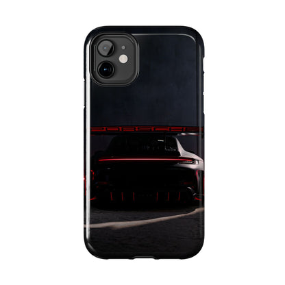 Capa Resistente Vista Traseira Sport Car — Design Elegante Preto e Vermelho