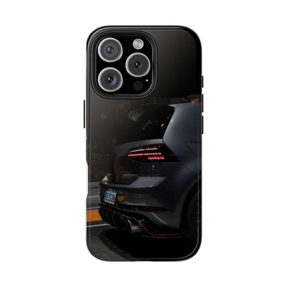 Capa Hatchback Preto Desportivo — Vista Traseira Fotografia Automóvelsim