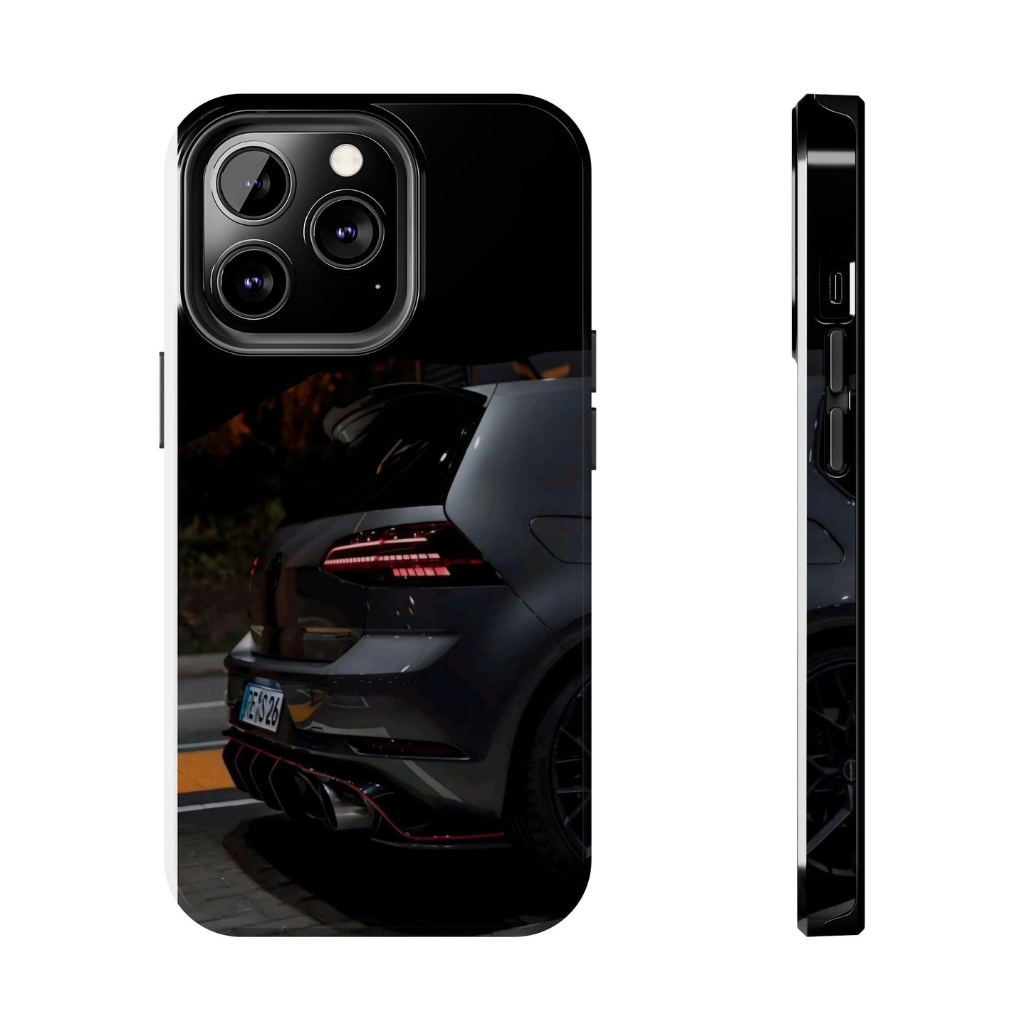 Capa Hatchback Preto Desportivo — Vista Traseira Fotografia Automóvelsim