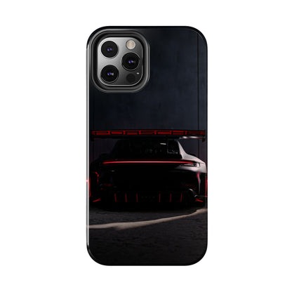 Capa Resistente Vista Traseira Sport Car — Design Elegante Preto e Vermelho