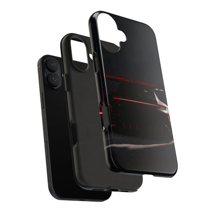 Capa Resistente Vista Traseira Sport Car — Design Elegante Preto e Vermelho