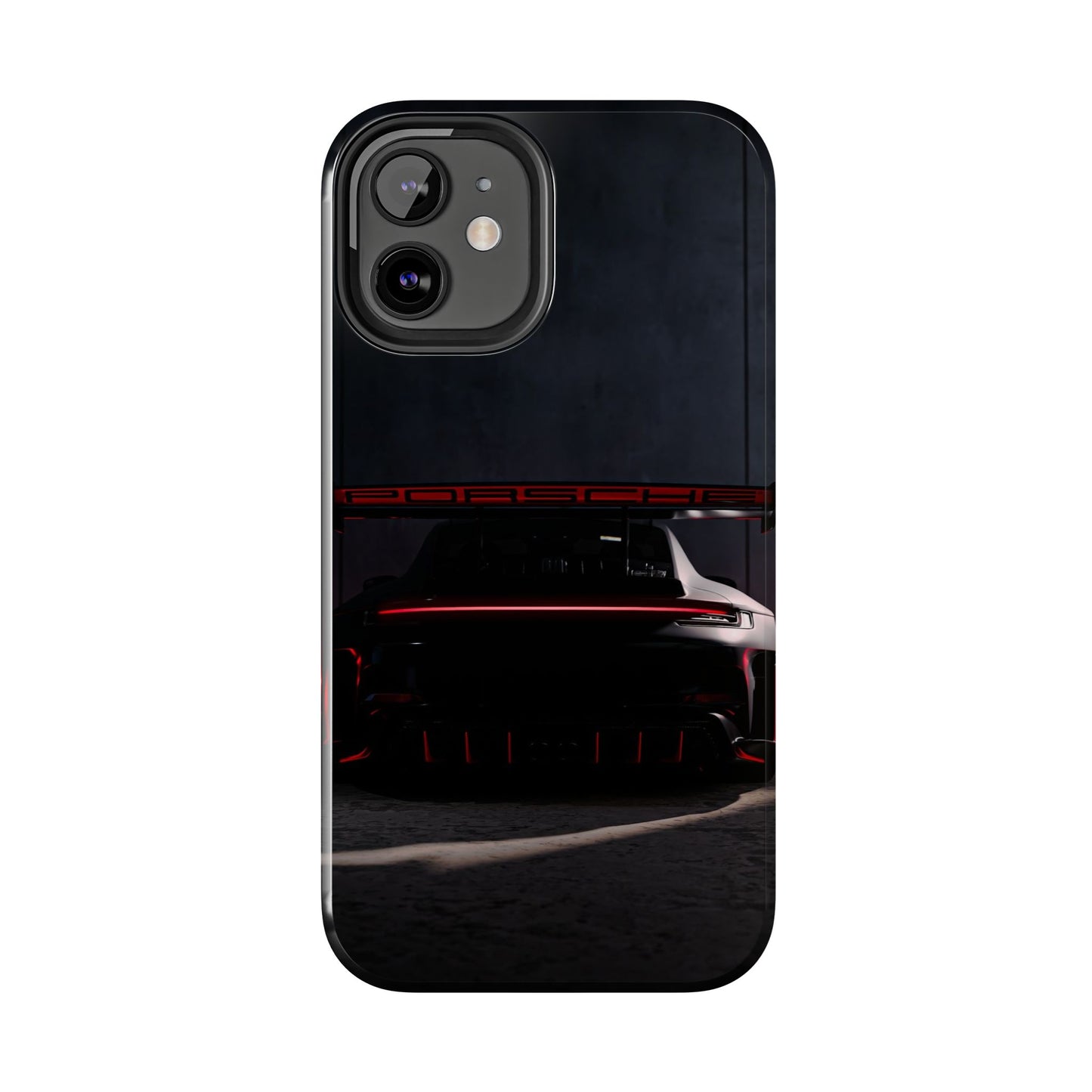 Capa Resistente Vista Traseira Sport Car — Design Elegante Preto e Vermelho