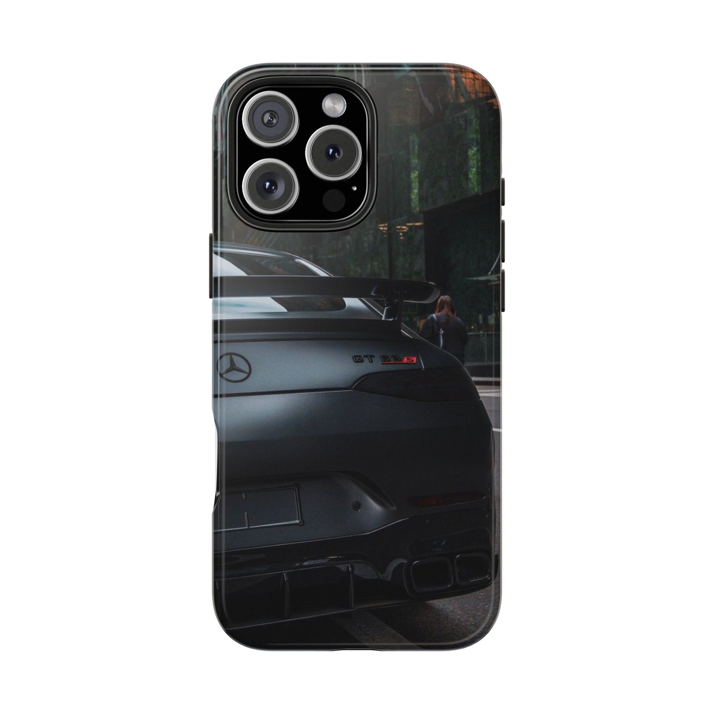Capa Resistente para Telemóvel Car Lover — Design GT Preto Mate Vista Traseira