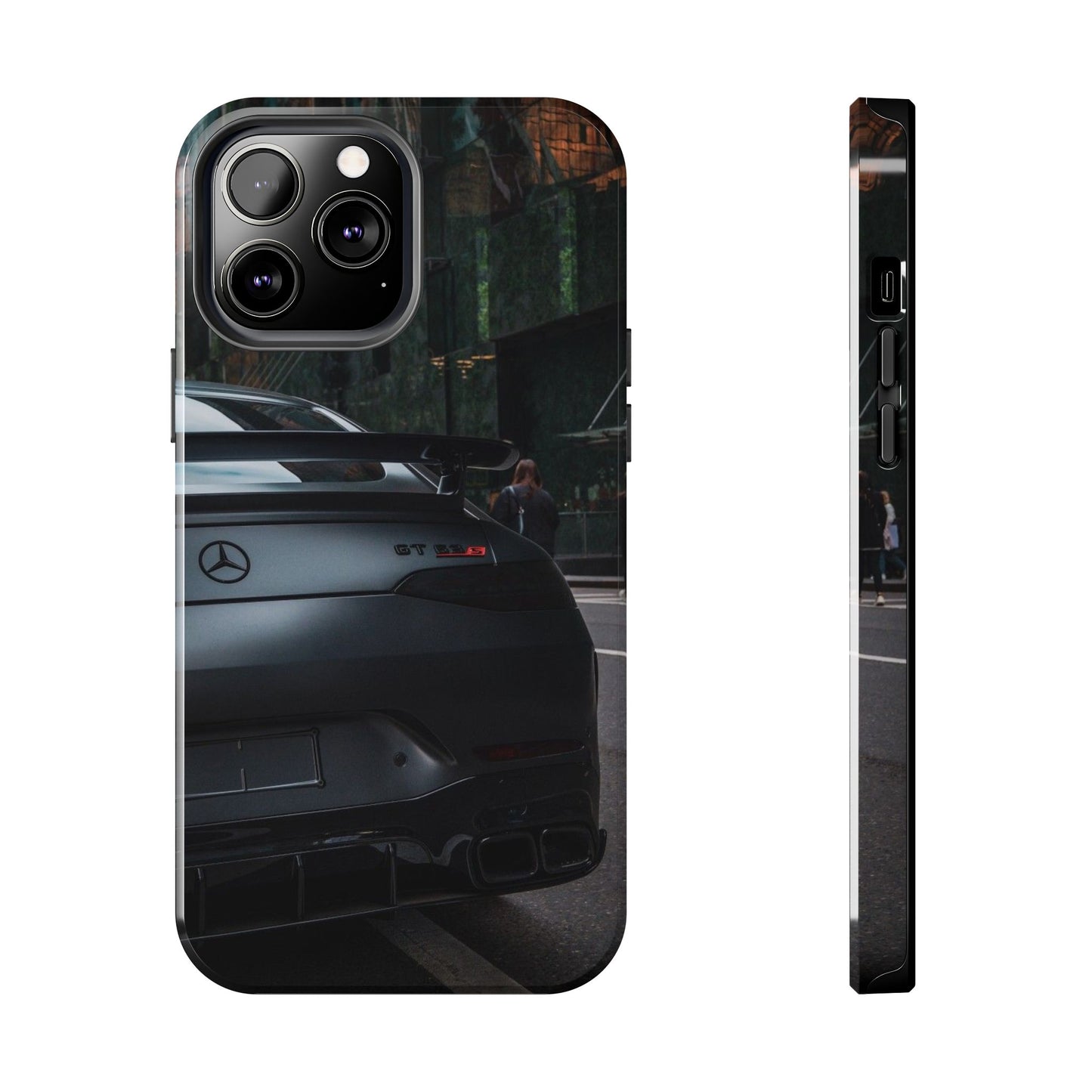 Capa Resistente para Telemóvel Car Lover — Design GT Preto Mate Vista Traseira