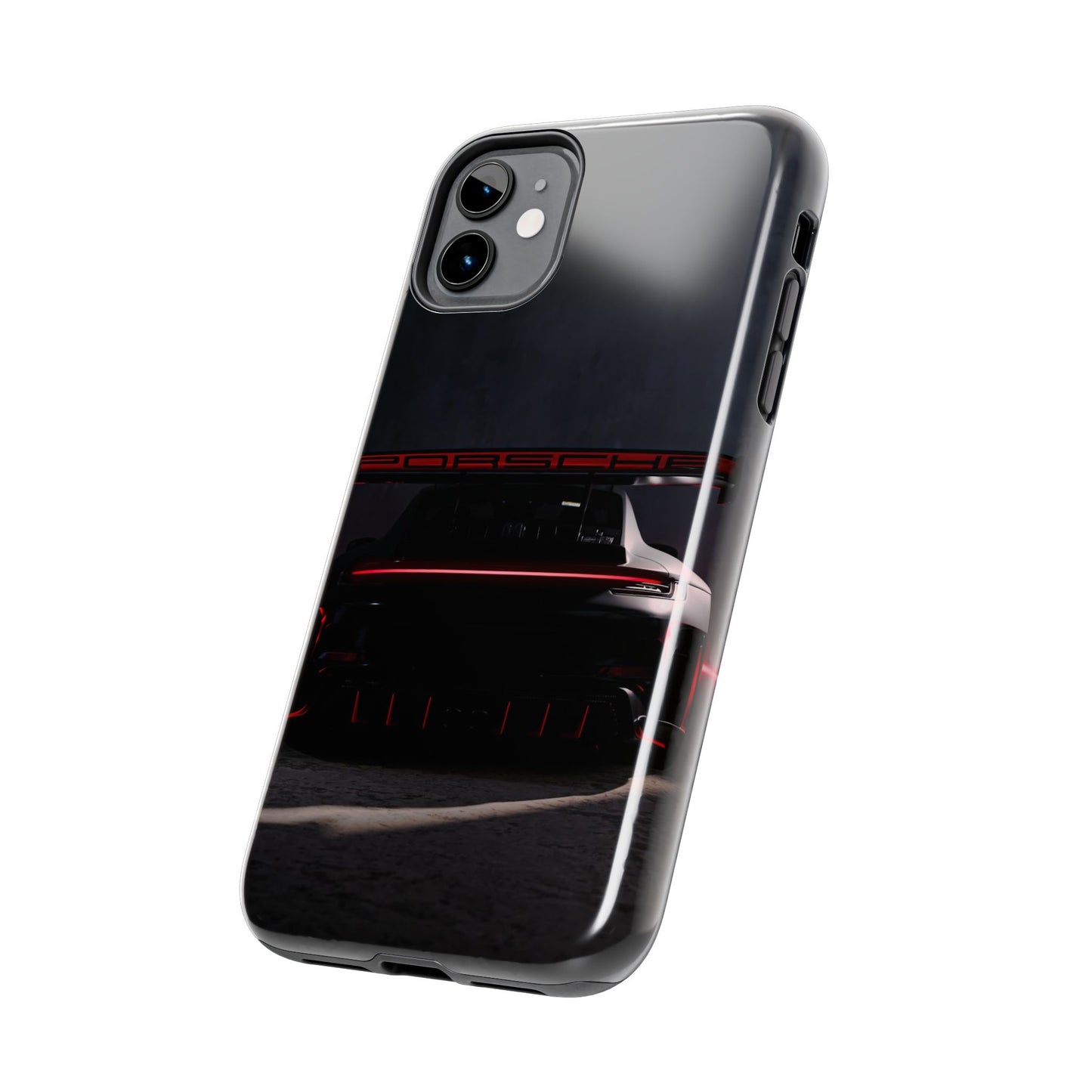 Capa Resistente Vista Traseira Sport Car — Design Elegante Preto e Vermelho