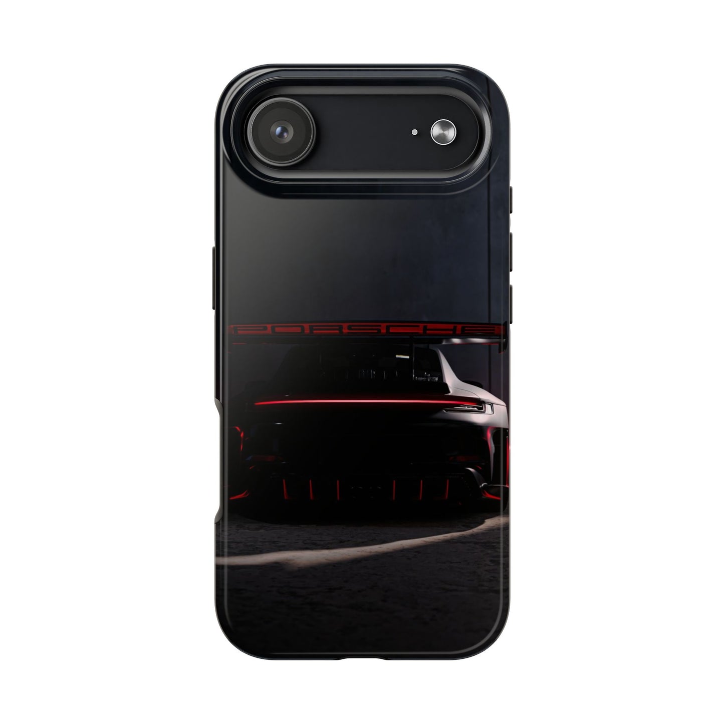 Capa Resistente Vista Traseira Sport Car — Design Elegante Preto e Vermelho