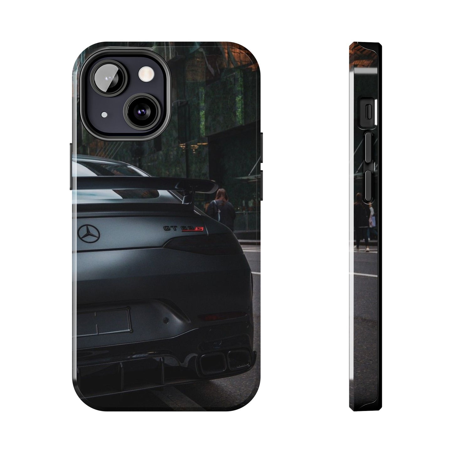 Capa Resistente para Telemóvel Car Lover — Design GT Preto Mate Vista Traseira