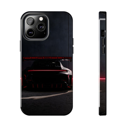 Capa Resistente Vista Traseira Sport Car — Design Elegante Preto e Vermelho