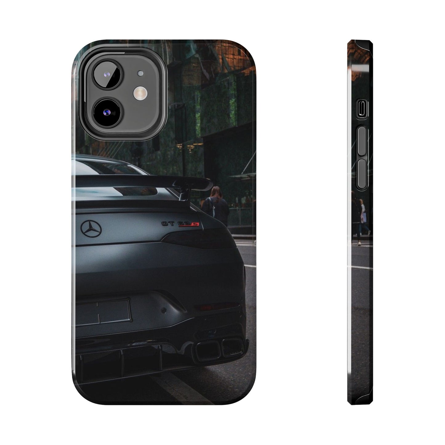 Capa Resistente para Telemóvel Car Lover — Design GT Preto Mate Vista Traseira