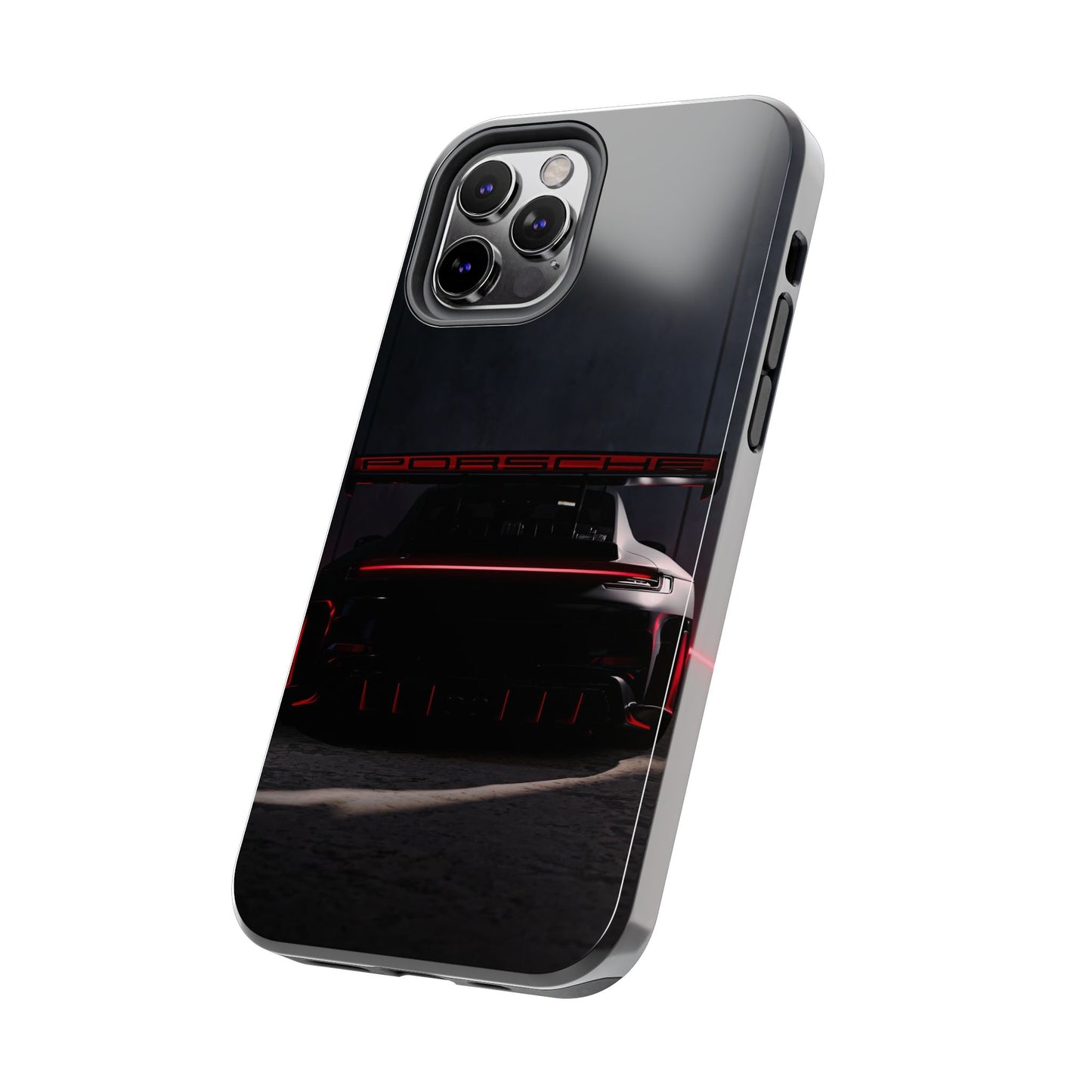 Capa Resistente Vista Traseira Sport Car — Design Elegante Preto e Vermelho