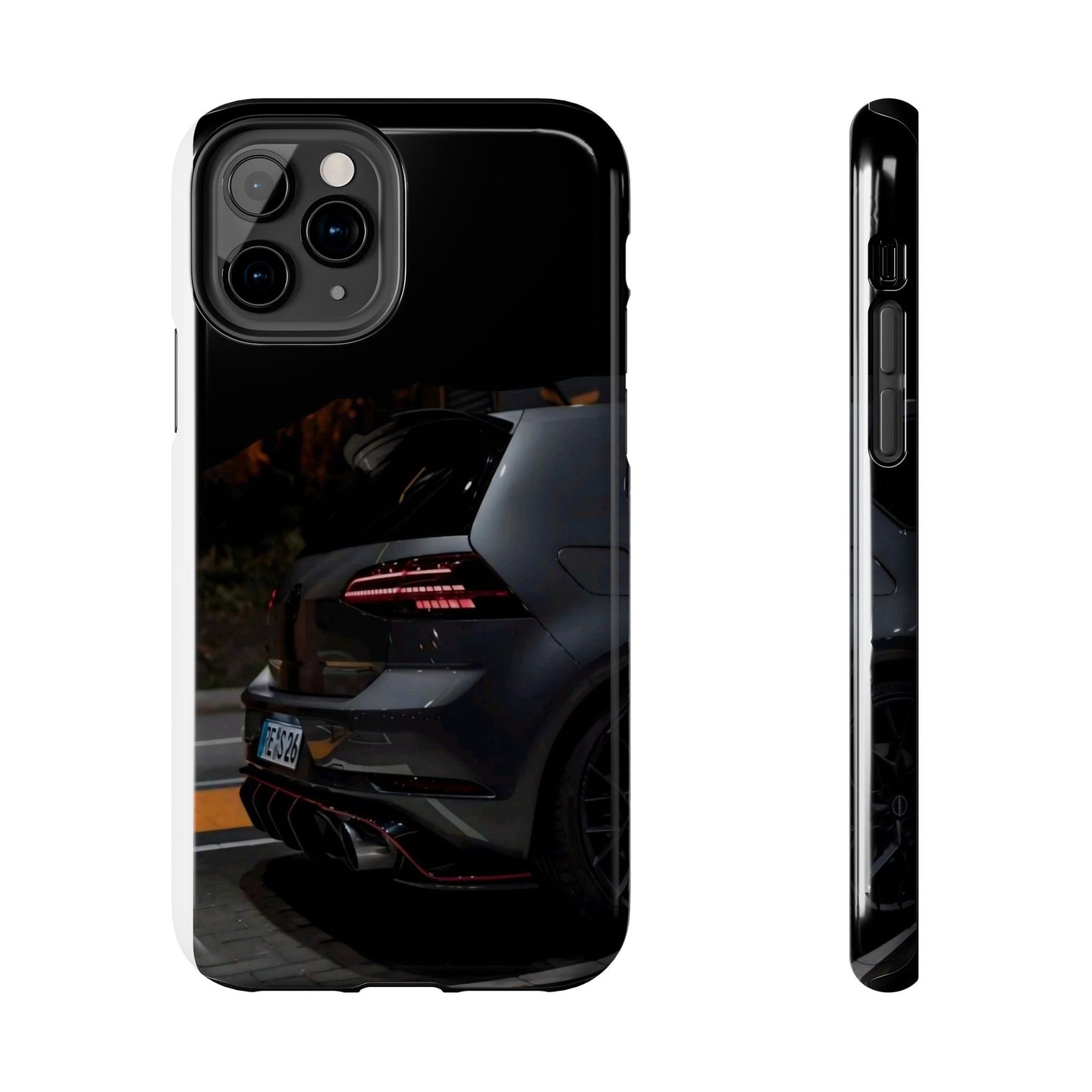 Capa Hatchback Preto Desportivo — Vista Traseira Fotografia Automóvelsim